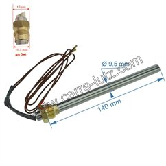 703917  Résistance 280W 9,5 mm longueur 140 mm de poêle à pellet 25,65 €