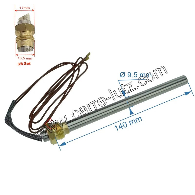 703917  Résistance 280W 9,5 mm longueur 140 mm de poêle à pellet 25,65 €