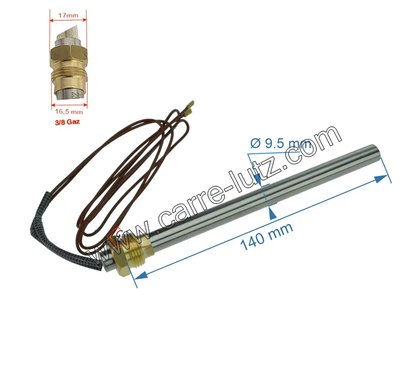 703917 Résistance 280W 9,5 mm longueur 140 mm de poêle à pellet 25,65 €
