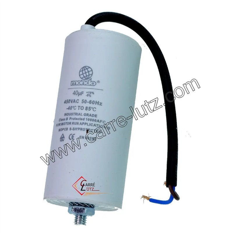 Condensateur Permanent à fils 40 MF 450V Condensateur Permanent à fils 40 MF 450V