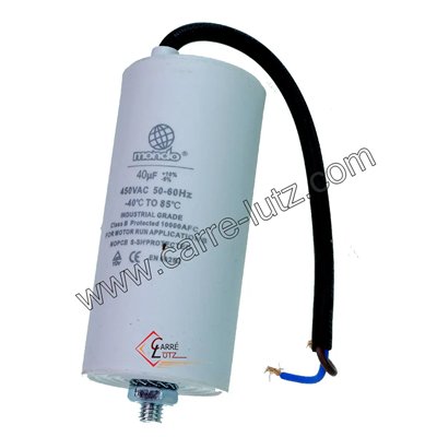 230050  Condensateur Permanent à fils 40 MF 450V 7,70 €