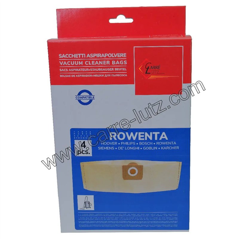 Sacs d'aspirateur par 4 Rowenta vorace Sacs d'aspirateur par 4 Rowenta vorace