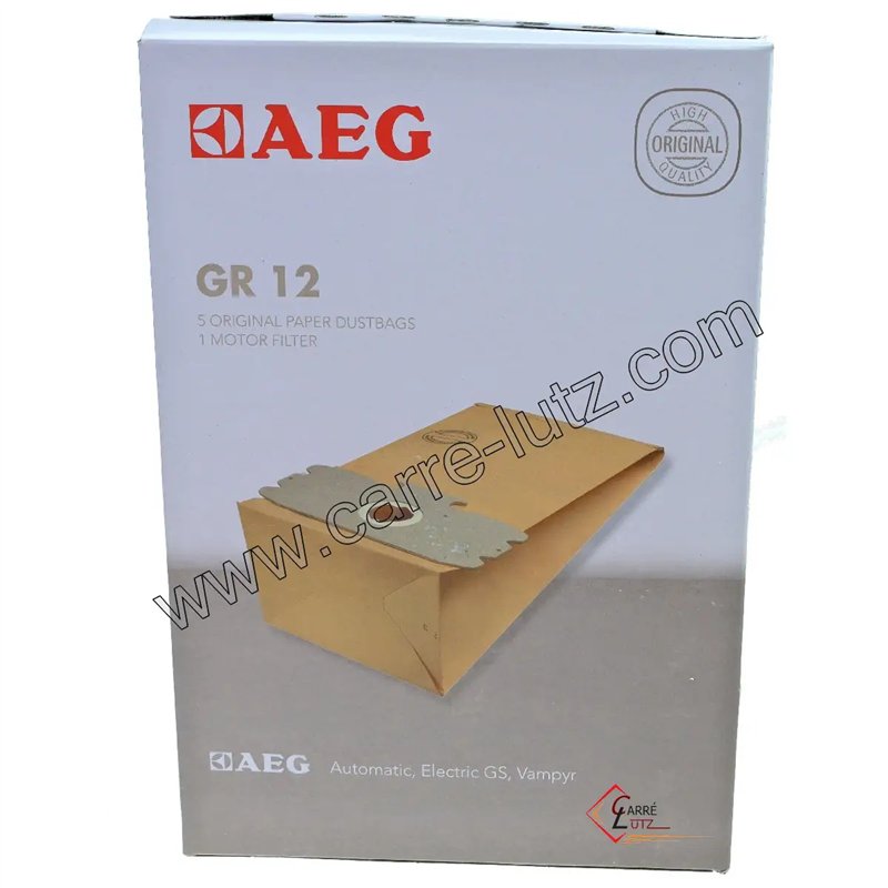 802001  Sacs d'aspirateur par 5 AEG 6009 6004 GR12.5 10,20 €