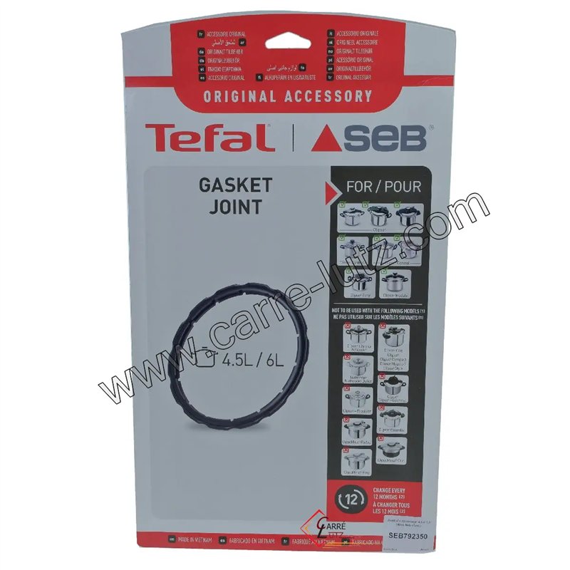SEB792350 Joint d'autocuiseur 4,5 6 7,5 litres Seb clipso 20,60 € SEB792350 Joint d'autocuiseur 4,5 6 7,5 litres Seb clipso 20,60 €