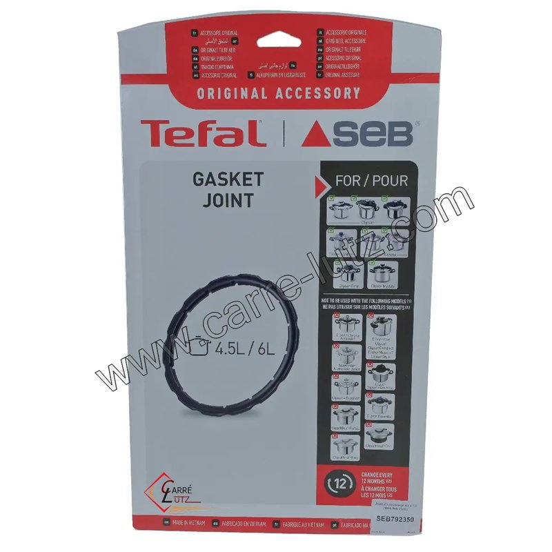 SEB792350  Joint d'autocuiseur 4,5 6 7,5 litres Seb clipso 20,60 €