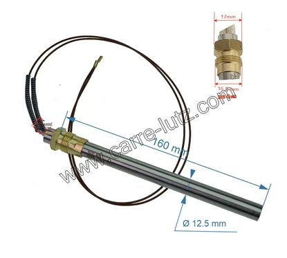 703942 Résistance 350W 12,5 mm longueur 160 mm de poêle à pellet 24,84 €