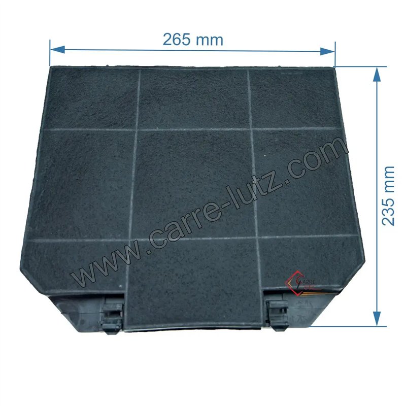 Filtre charbon actif 265 x 235 mm de hotte aspirante﻿﻿ C00081380 Ariston Indesit Scholtes EFF72 Faber﻿ DHK204EA1 Brandt Vedette 