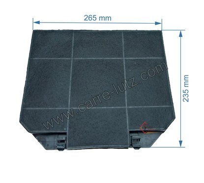 701054  Filtre charbon actif 265 x 235 mm de hotte aspirante﻿﻿ C00081380 Ariston Indesit Scholtes EFF72 Faber﻿ DHK204EA1 Bran...