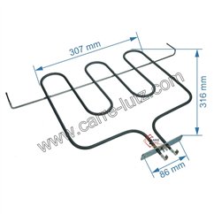 703188  Résistance de sole 1600W de four, 93710119 Candy Rosières 56,00 €