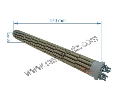 703614  Résistance stéatite 51 X 470 mm 2400W monophasée et triphasée 6 bornes 41,40 €