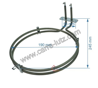 203156  92x6010 - Résistance circulaire 2500W de four Brandt De Dietrich  21,00 €