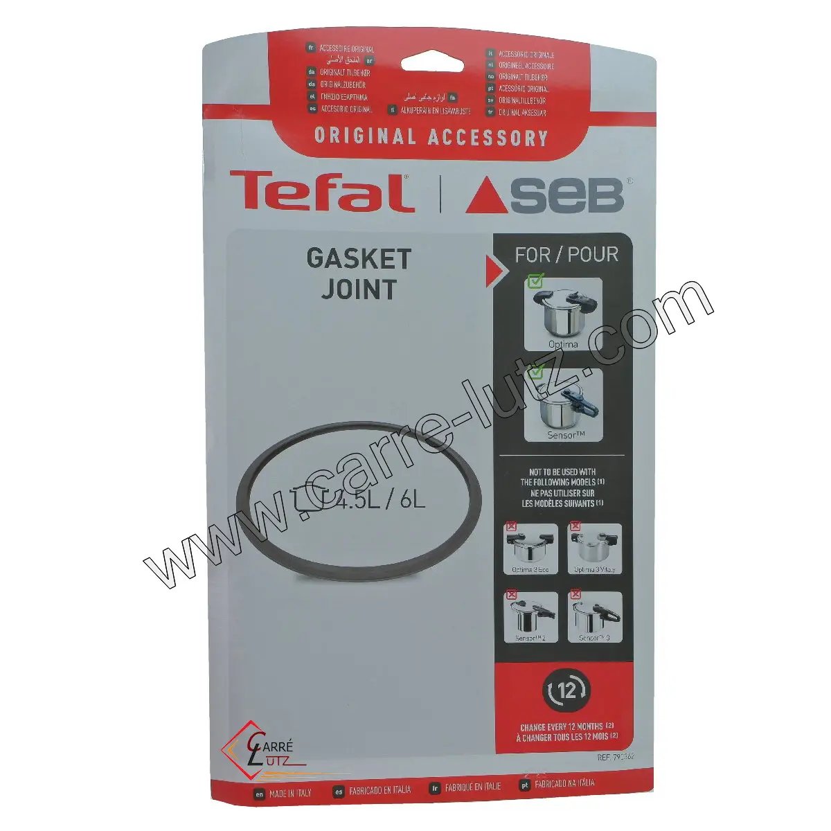 SEB790362 Joint d'autocuiseur 3 4,5 6 litres Seb Sensor inox 22,30 € SEB790362 Joint d'autocuiseur 3 4,5 6 litres Seb Sensor inox 22,30 €