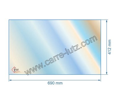 Vitre réfractaire Vitrocéramique 690x412x4 mm P0022979 Deville
