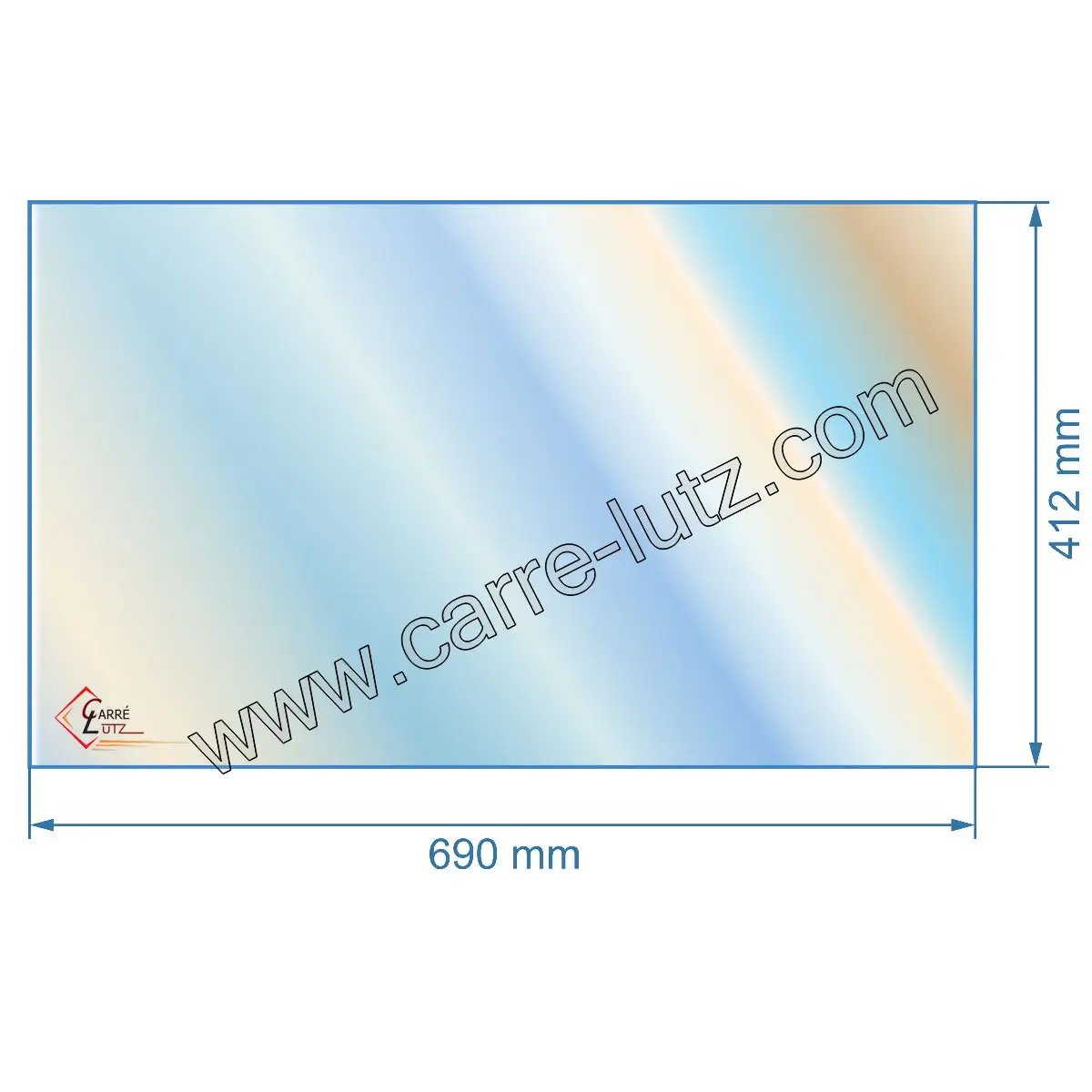 00493  Vitre réfractaire Vitrocéramique 690x412x4 mm P0022979 Deville 142,90 €