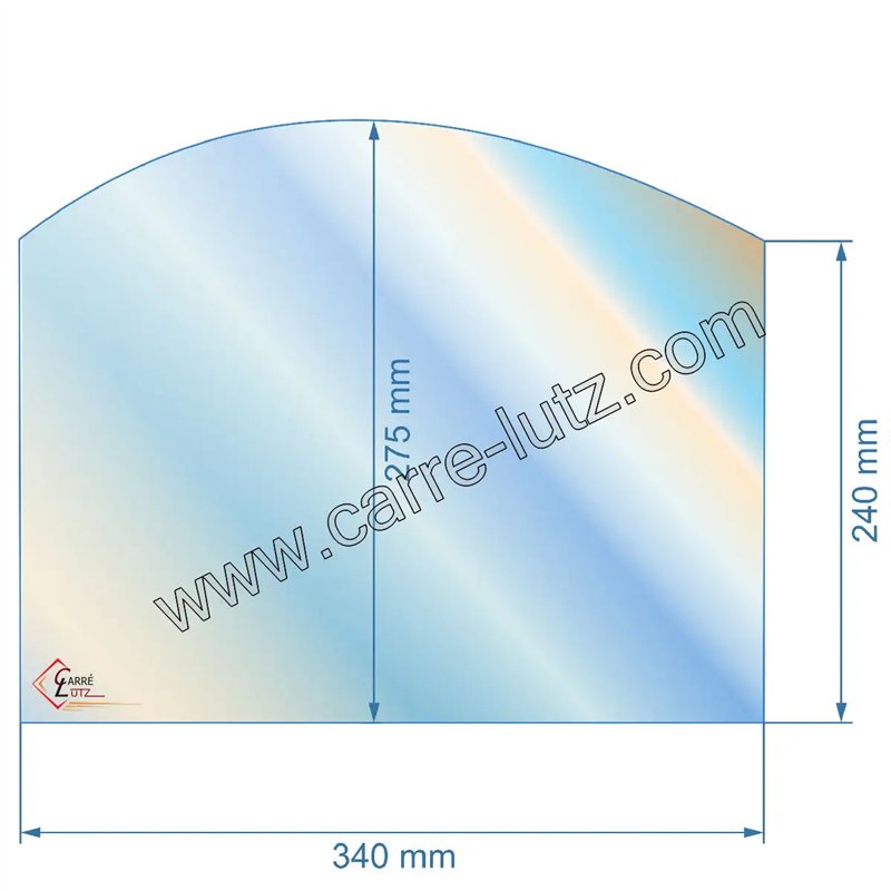 00494  Vitre réfractaire Vitrocéramique 380x240x275 arrondi de poêle Efel Oxford 9 76,80 €
