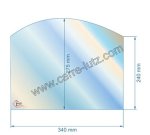 00494  Vitre réfractaire Vitrocéramique 380x240x275 arrondi de poêle Efel Oxford 9 76,80 €