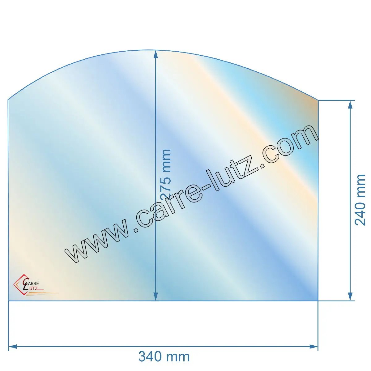00494  Vitre réfractaire Vitrocéramique 380x240x275 arrondi de poêle Efel Oxford 9 76,80 €