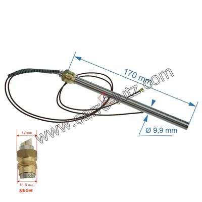 703919  Résistance 300W 9,9 mm longueur 170 mm de poêle à pellet 36,40 €