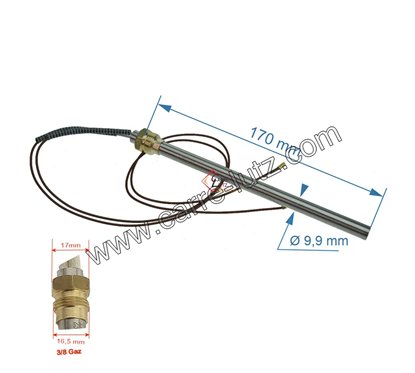 703919 Résistance 300W 9,9 mm longueur 170 mm de poêle à pellet 36,40 €