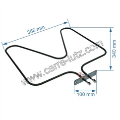 203095  481925928548 - Résistance de sole 1100W de four Laden Whirlpool  21,50 €