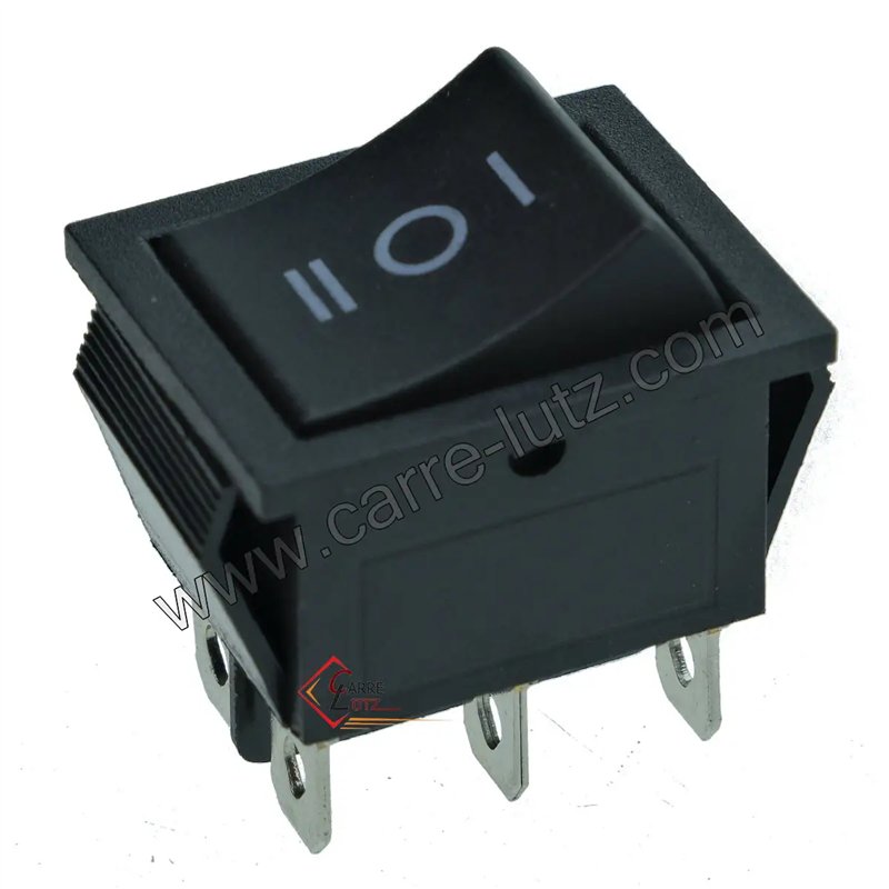 Interrupteur inverseur 16A 250V 6 contacts 29,5x21 mm Interrupteur inverseur 16A 250V 6 contacts 29,5x21 mm