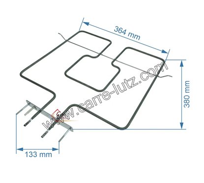 20390012  480121104179 - Résistance de voute 1400W de four Whirlpool 16,70 €