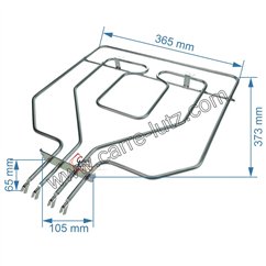 20390038 00471375 - Résistance de voute 2800W de four Bosch Siemens 13,40 €