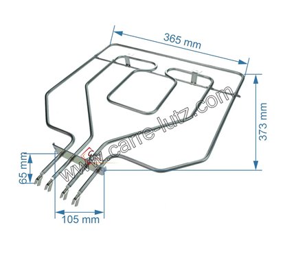 00471375 - Résistance de voute 2800W de four Bosch Siemens 