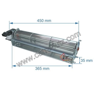 231044  Ventilateur tangentiel 365x40 mm moteur à gauche 1 vitesse 895725682 Palazzetti 00001309005 Godin 64,90 €