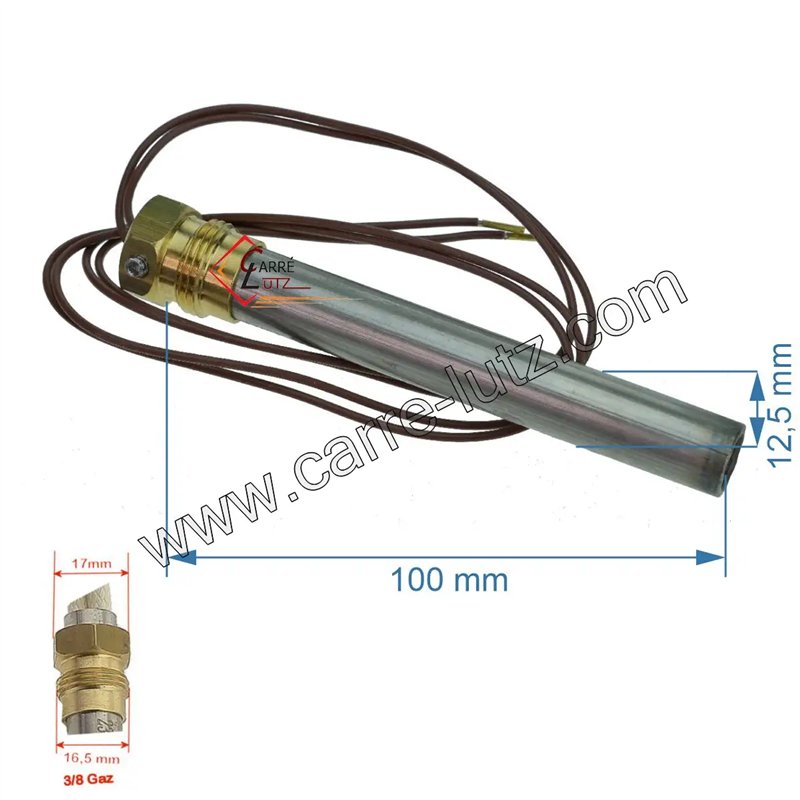 Résistance 240W 12,5 mm 3/8 gaz longueur 100 mm de poêle à pellet 