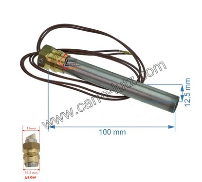 70390033  Résistance 240W 12,5 mm 3/8 gaz longueur 100 mm de poêle à pellet  46,50 €