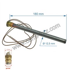 70390034  Résistance 400W 12,5 mm 3/8 gaz longueur 180 mm de poêle à pellet  48,00 €