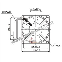 00001305508 - Ventilateur 20W 120x120 mm d insert Godin