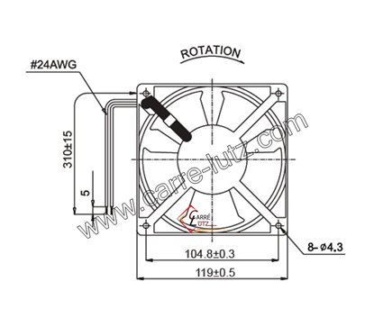 00001305508 - Ventilateur 20W 120x120 mm d insert Godin