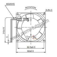 Ventilateur 18W 240V 00001308540 92x92x38 mm Godin Franco-Belge