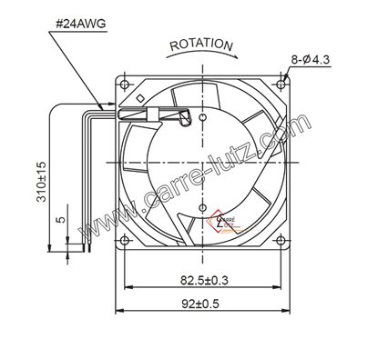23190006  Ventilateur 18W 240V 92x92x38 mm 31,50 €