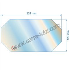 00495  Vitre réfractaire 224x120x4 00001304459 Godin 3736 24,80 €