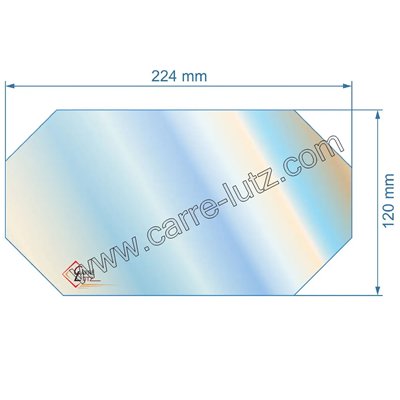 00495 Vitre réfractaire 224x120x4 00001304459 Godin 3736 36,90 €