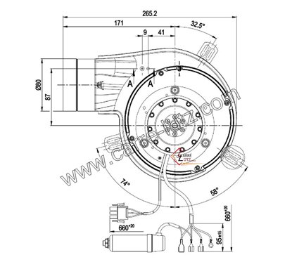 231112  Ventilateur extracteur de fumée RIC282 de poele a pellet Palazzetti 892609190 297,60 €