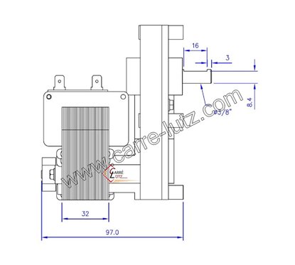 Motoréducteur de vis sans fin de poêle à pellets 3 tour/minute