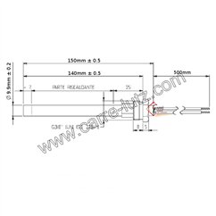 Résistance 250W 9,9 mm longueur 140 mm de poêle à pellet