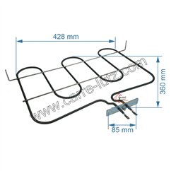 20390070  Résistance de sole 1600W 606108 606141 de four Bertazzoni La Germania 25,60 €