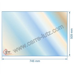 00500  Vitre réfractaire Vitrocéramique 746x509x4 mm Non sérigraphié compatible avec Deville - P0051542 195,40 €