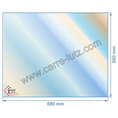 Vitre réfractaire Vitrocéramique 686x550x4 mm Non sérigraphié compatible avec Deville - P0051784