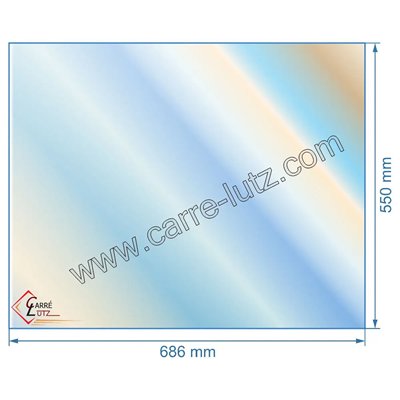 Vitre réfractaire Vitrocéramique 686x550x4 mm Non sérigraphié compatible avec Deville - P0051784