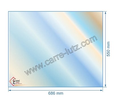 Vitre réfractaire Vitrocéramique 686x550x4 mm Non sérigraphié compatible avec Deville - P0051784