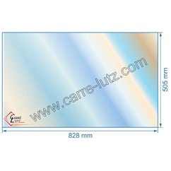 00502  Vitre réfractaire Vitrocéramique 828x505x4 mm compatible avec Deville - P0048183 230,50 €