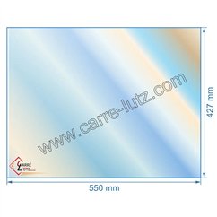 00503  Vitre réfractaire Vitrocéramique 550x427x4 mm compatible avec Deville - P0048510 129,50 €