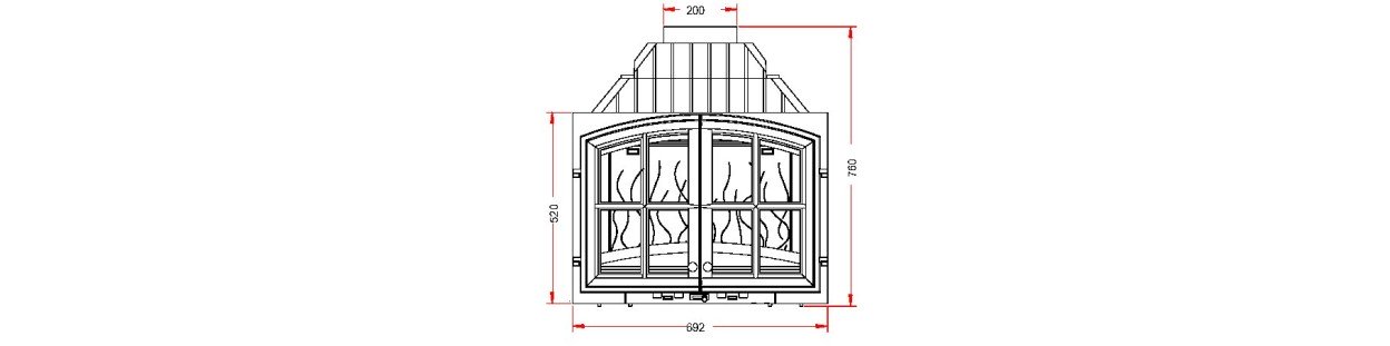 Foyer insert 700 2 portes 627144 Invicta