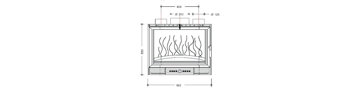 Foyer insert 700 Prismatique turbo 667344 Invicta